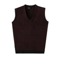 V-Neck New Middle-Aged Wool Vest Gentleman Men's Pullover Knitted Vest Business Knitted Knitwear Sleeveless Men