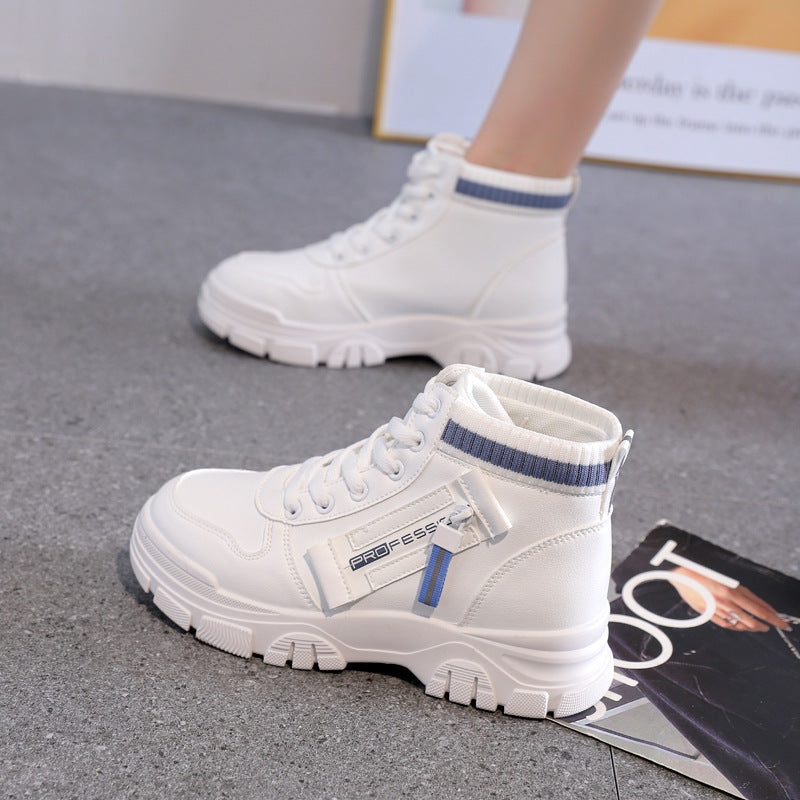 High-Top White Sneakers for Women 2026 Autumn Trendy Shoes Student Korean Style Versatile New Sneakers Sports Shoes Women's Shoes Qr522