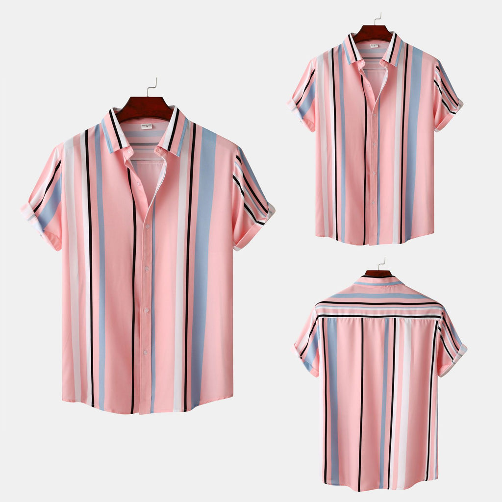 Cross-border AliExpress Amazon foreign trade floral popular men's long short sleeve casual plus size shirt wholesale Men's
