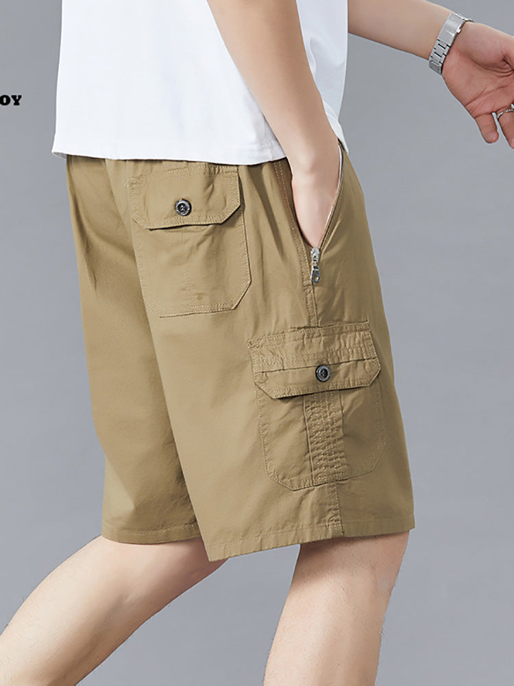 Zoruo childe summer dad summer shorts men's five-length pants cotton pants loose overalls big pants
