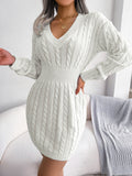 Ins Style Real Shot Autumn and Winter European and American Fashion Waist Twist Hip Dress Sweater Skirt Amazon Cross-Border Women's Clothing