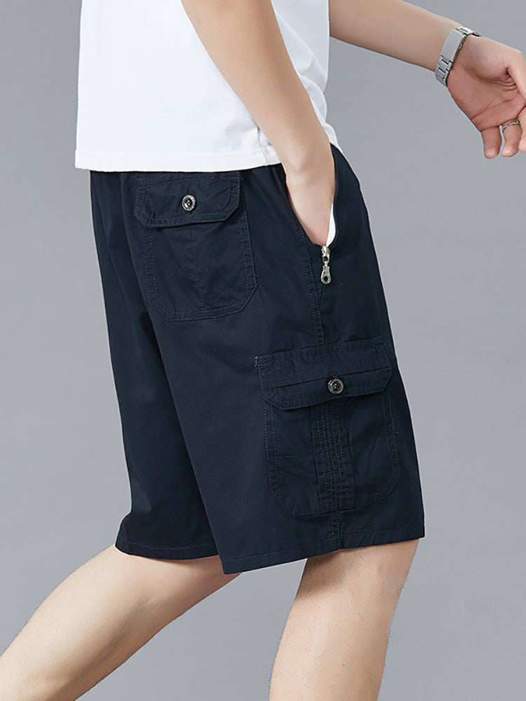 Zoruo childe summer dad summer shorts men's five-length pants cotton pants loose overalls big pants